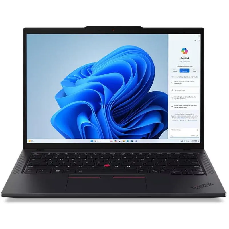 Lenovo Laptop Lenovo ThinkPad T14 Gen 5, Intel Core Ultra 7 155U, 14 inch WUXGA, 64GB RAM, 1TB SSD, Windows 11 Pro, Negru (INT Keyboard)