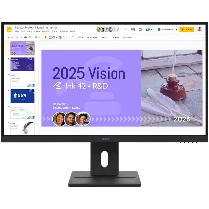 Lenovo Monitor IPS LED Lenovo ThinkVision E27Q-40, 27 inch, QHD (2560 x 1440), HDMI, DisplayPort, Boxe, Pivot, 100 Hz, 4 ms, Negru