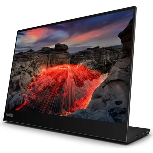 Lenovo Monitor IPS LED Lenovo ThinkVision M14t Gen 2, 14 inch, 2240 x 1400 pixeli, Touch, 60 Hz, 8 ms, USB-C, Negru