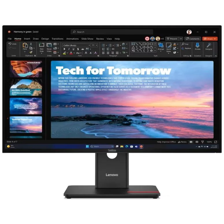 Lenovo Monitor IPS LED Lenovo ThinkVision T27QD-40, 27 inch, QHD (2560 x 1440), 120 HZ, 4 ms, HDMI, DisplayPort, Pivot, Negru