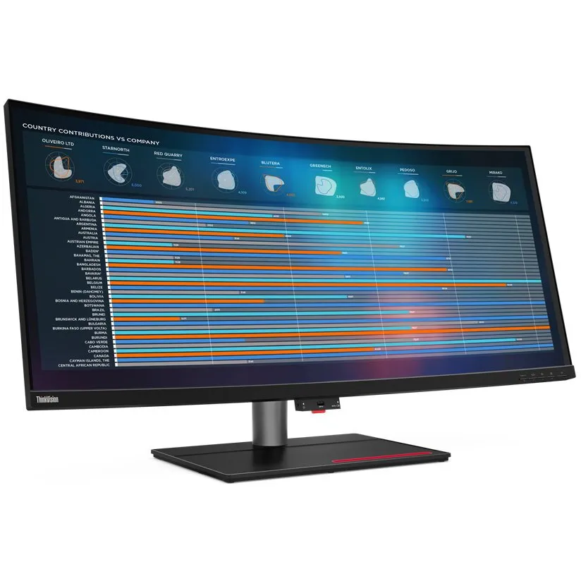 Lenovo Monitor LED Lenovo ThinkVision P40w-20, 39.7 inch, 5120x2160, 4ms, Negru