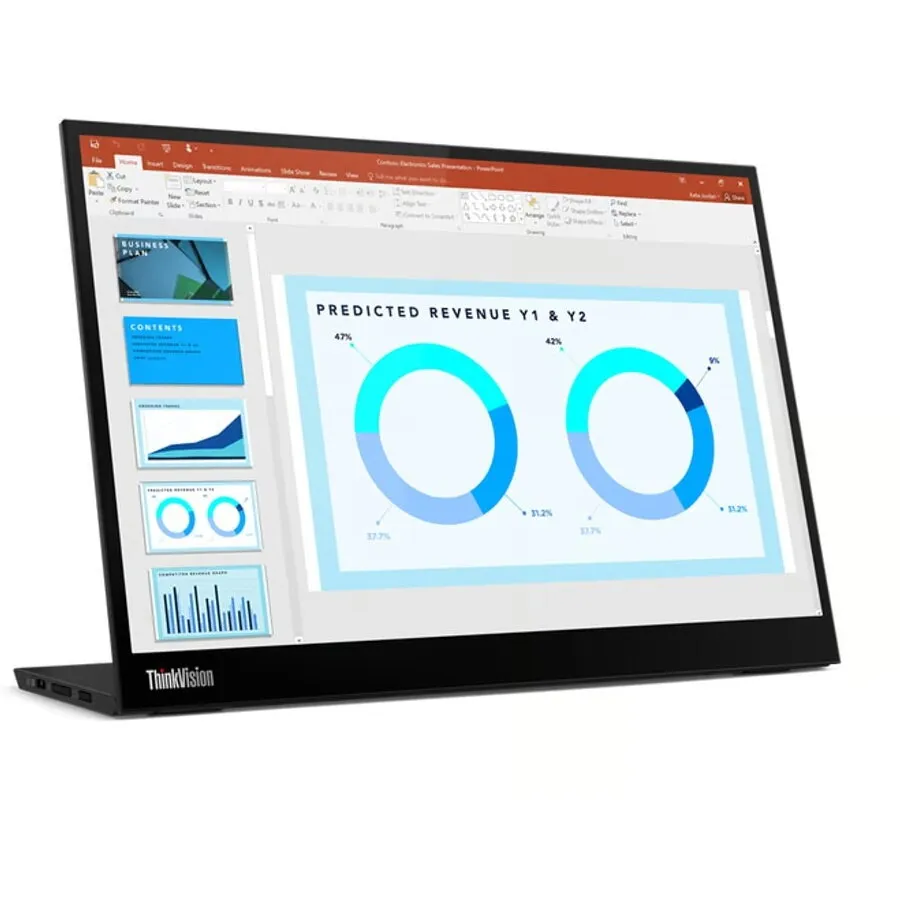 Lenovo Monitor Lenovo 1ThinkVision, M14d,  IPS,  LED, 14 inch,  portabil, 2240x1400, 60Hz, Negru