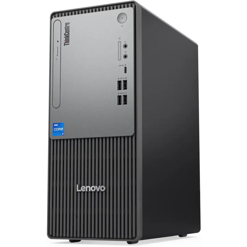 Lenovo Sistem Desktop PC, Lenovo ThinkCentre neo 50t Gen 5, Procesor Intel® Core™ i3-14100 3.5GHz Raptor Lake Refresh, 16GB RAM, 1TB SSD, Intel UHD 730, no OS, Negru