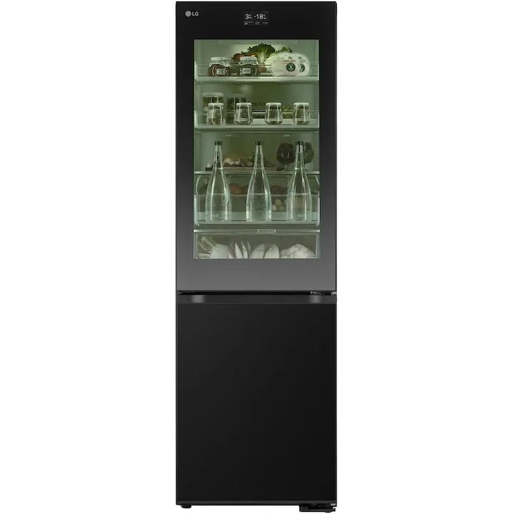 LG Combina frigorifica LG GBG7190CEV, Capacitate 349 l, InstaView, Compresor Smart Inverter, Wi-Fi, Linear Cooling, Clasa C, H 186 cm, Multicolor