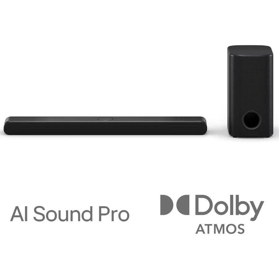 LG Soundbar LG S77TY, 3.1.3 , 400W, Dolby Atmos, Subwoofer Wireless, HDMI, USB, Negru
