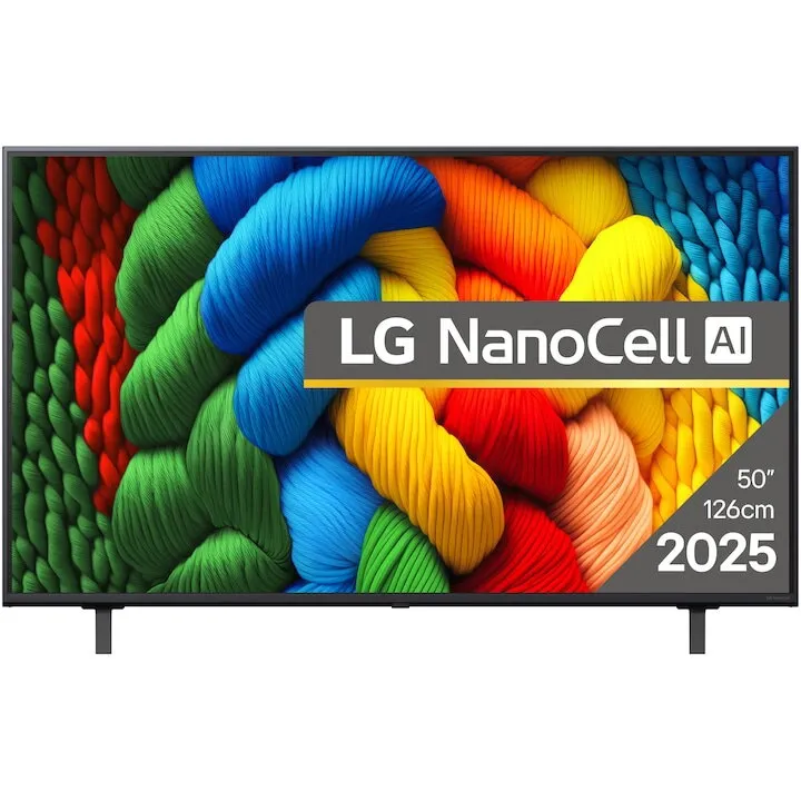 LG Televizor LG NanoCell 50NANO80A3B, Diagonala 126 cm, Rezolutie 3840 x 2160, Smart, 4K Ultra HD, Clasa F, Negru