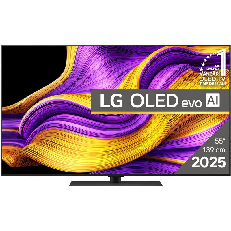 LG Televizor LG OLED evo 55G53LS, Diagonala 139 cm, Rezolutie 3840 x 2160, Smart, 4K Ultra HD, 100 Hz, Clasa E, Argintiu-inchis