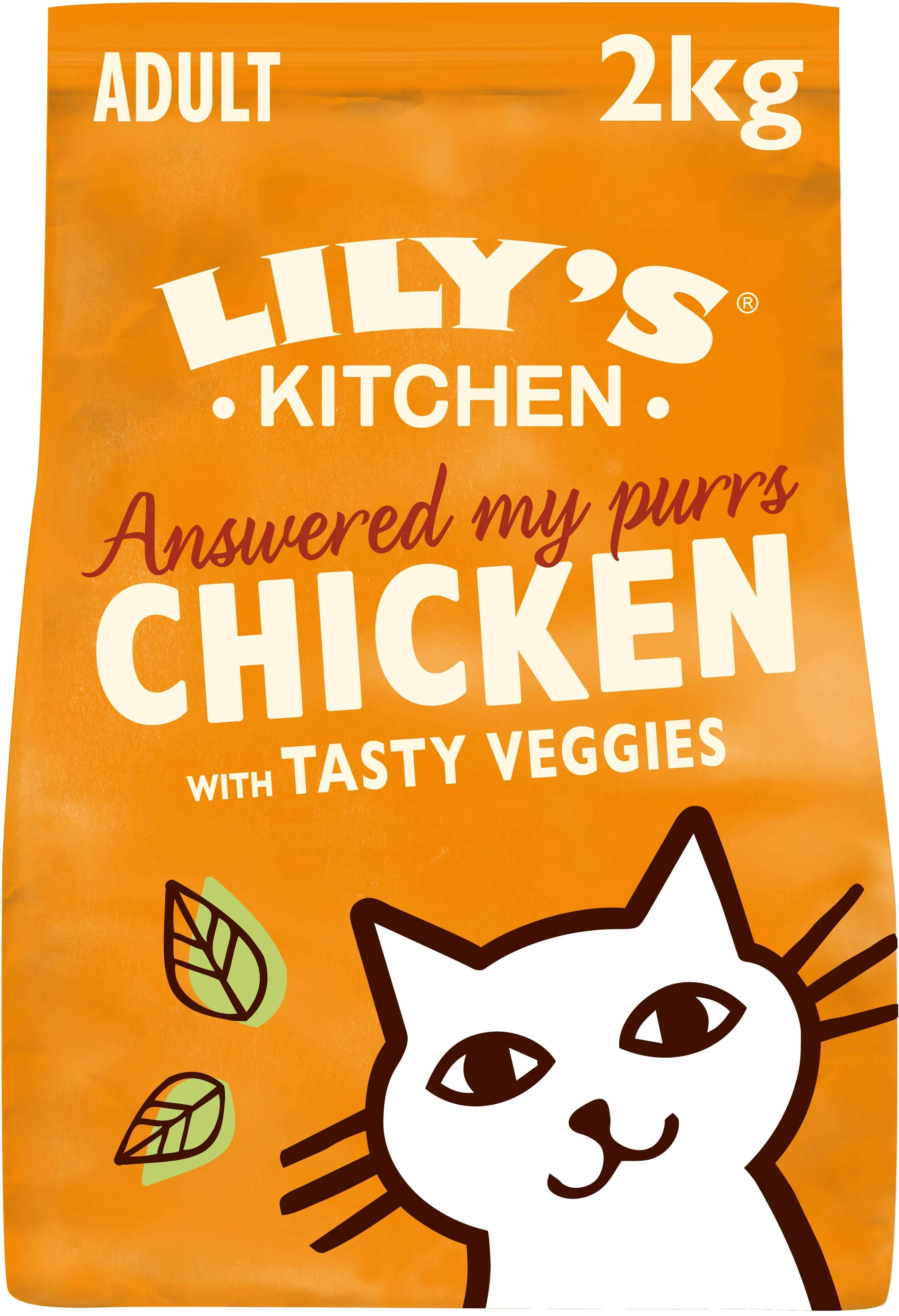 LILY'S KITCHEN Answered my purrs, hrană uscată pentru pisici, cu Pui şi legume