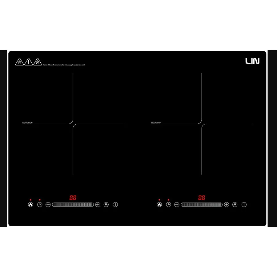 LIN Plita electrica LIN LI2H-180, sticla ceramica, control tactil, functie Booster, 3200 W, Negru