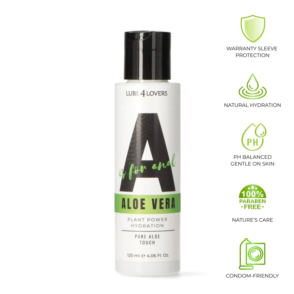 Lubrifiant Anal pe Baza de Apa, A is for Anal, Aloe Vera, 120 ml