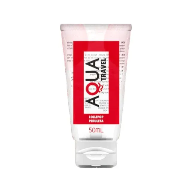 Lubrifiant cu aromă AQUA TRAVEL Lollipop, pe bază de apă, cu gust delicios de acadea, 50 ml