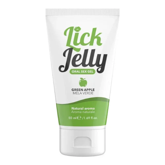 Lubrifiant cu aromă LICK JELLY Green Apple, pe bază de apă, cu aromă naturală de măr verde, 50 ml