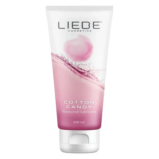 Lubrifiant cu aromă LIEBE Cotton Candy, pe bază de apă, compatibil cu prezervative, aromă de vată de zahăr, 100 ml