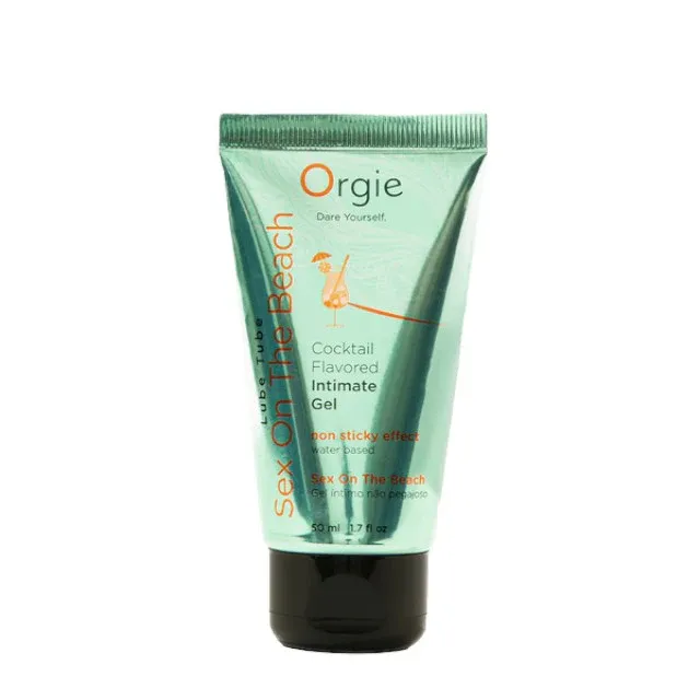 Lubrifiant cu aromă ORGIE Lube Tube – Cocktail Intimate Gel SEX ON THE BEACH, pe bază de apă, 50 ml