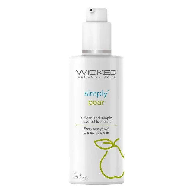 Lubrifiant cu aromă WICKED Simply Pear, formulă inovatoare pe bază de apă, aromă de pară, 70 ml