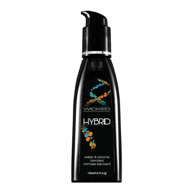 Lubrifiant hibrid WICKED Hybrid, formulă inovatoare pe bază de apă și silicon, efect de durată, fără parfum, 120 ml