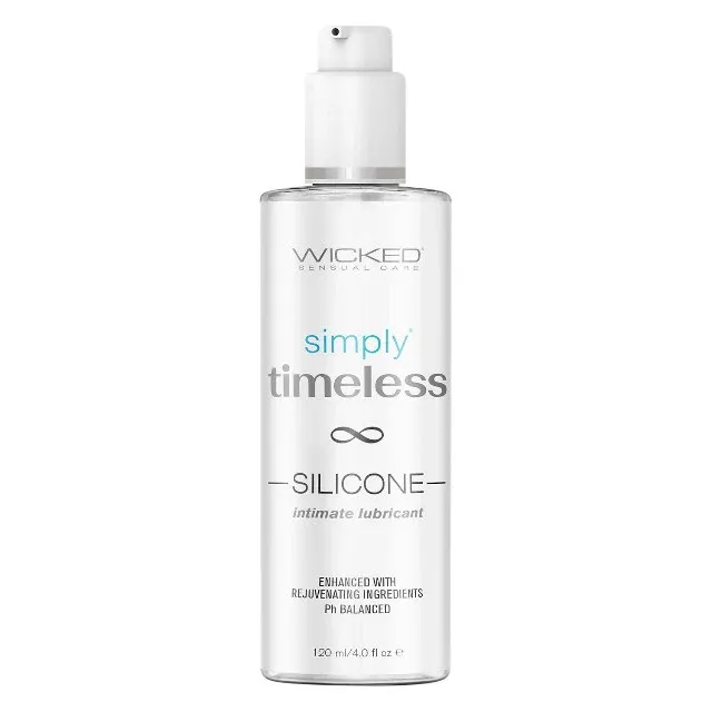 Lubrifiant pe bază de silicon WICKED Simply Timeless Silicone, formulă extra-hidratantă, cu vitamina E și scualan, 120 ml