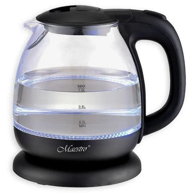 Maestro Fierbator de apa Maestro MR-055, capacitate 1 L, 1100 W, Negru/Transparent