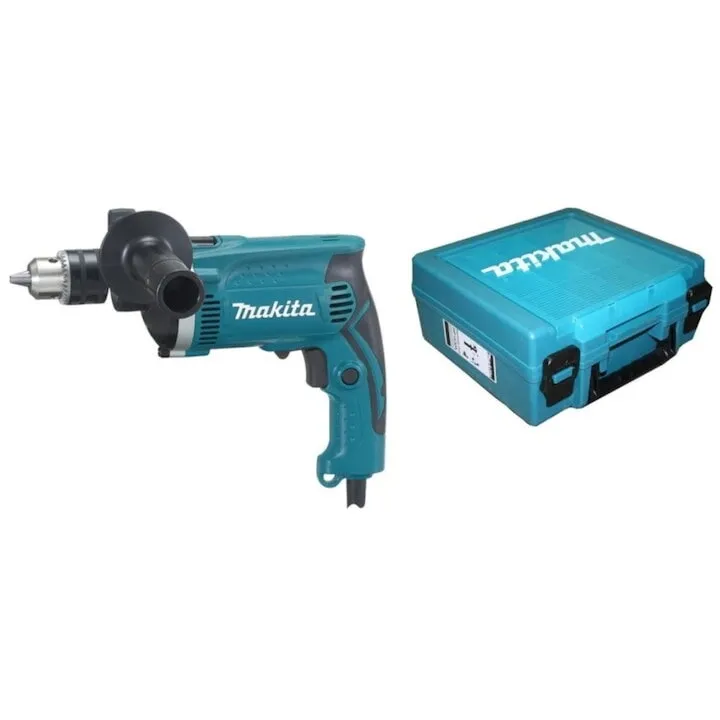 Makita Masina de gaurit si insurubat (bormasina) cu percutie Makita HP1631K, 710 W, 3200 RPM, 48.000 percutii/min, 13 mm mandrina, maner lateral, valiza transport