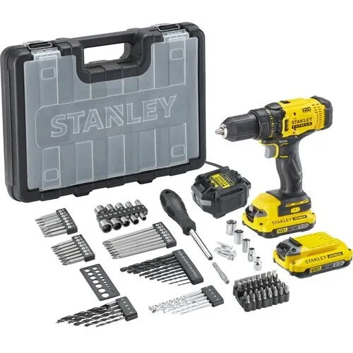 Makita Set de gaurit si insurubat Stanley SFMCD700D2A-QW, 18V, 1500 rpm, 50 Nm, Negru-Galben