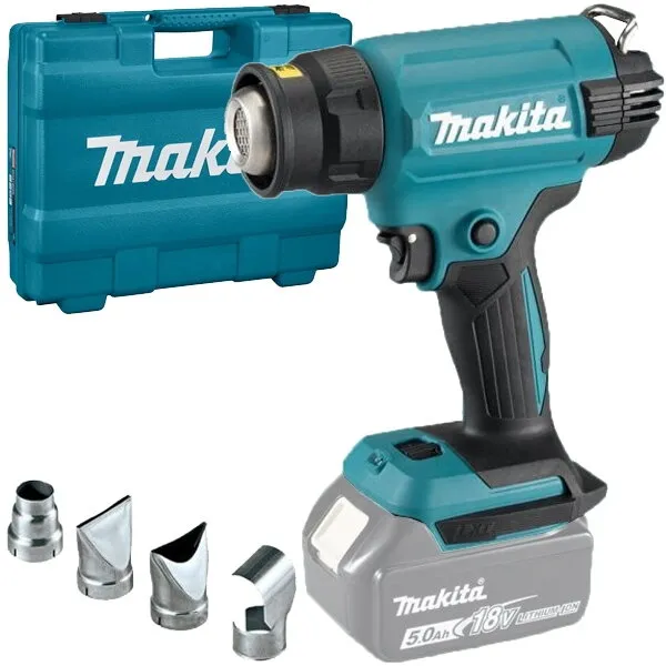 Makita Suflanta cu aer cald Makita DHG181ZK, Li-Ion, 18 V, 200 l/min, valiza plastic, accesorii, fara acumulatori si incarcator