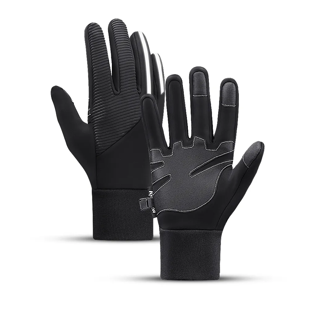 Manusi sport Insulated Gloves, Anti-Slip, Compatibile Touchscreen, Waterproof, Marime L, Negru