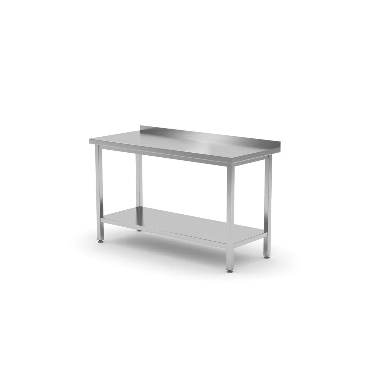 Masa de lucru cu rebord si fixare in perete,adancime 700mm, pregatita pentru asamblare, Kitchen Line, 1400x700x(H)850mm