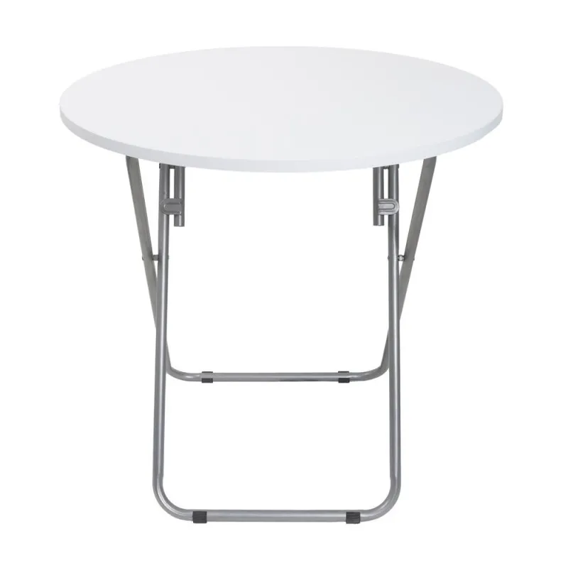Masa Plianta Rotunda, 70 x 70 cm, din PAL, Alba