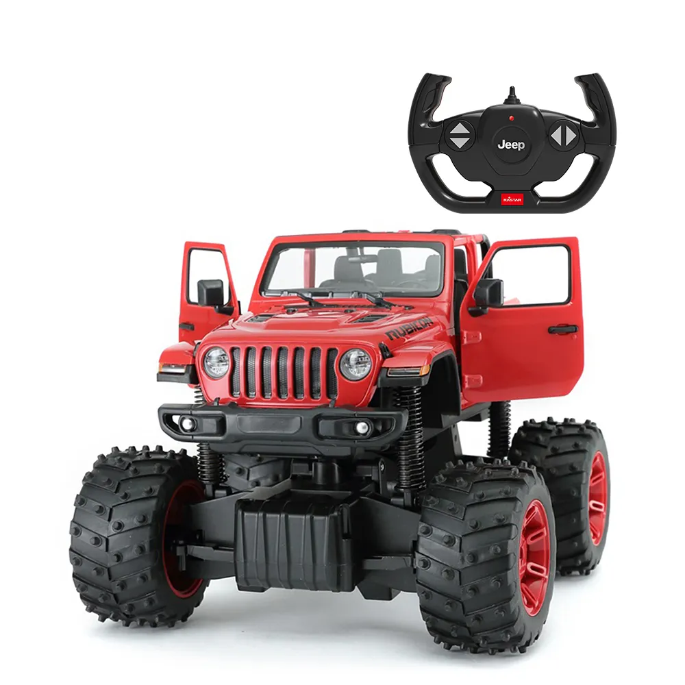 Masinuta cu telecomanda, Rastar, Jeep Wrangler, 1:14, Rosu