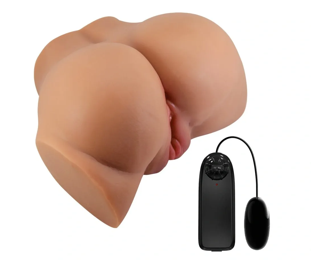 Masturbator Emilia  cu Glont Vibrator Vagin, Anus, TPR, Natural, 1.8 kg