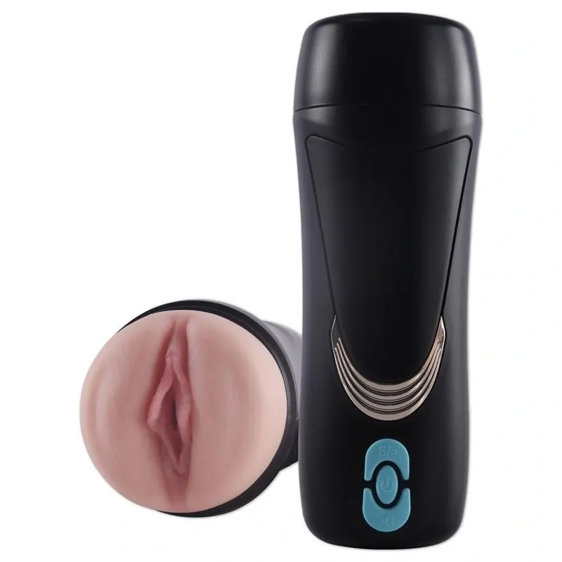 Masturbator Lauren Cup, 10 Moduri Vibratii, Voce Sexy, Ajustare Presiune Manuala, USB, TPE Realist, 23 cm