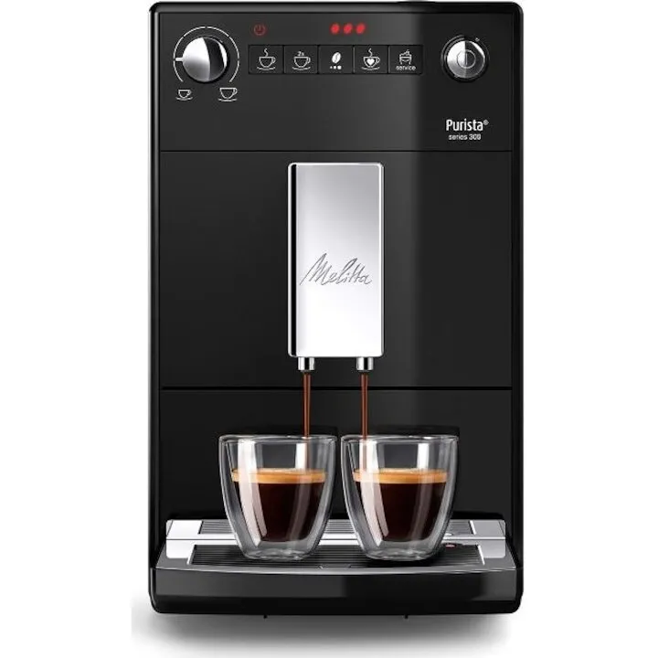 MELITTA Espressor Automat Melitta Purista F23/0-102, 15 Bar, 1450 W, Cafea Boabe, Espresso, Americano, Rezervor 1.2 L, Negru