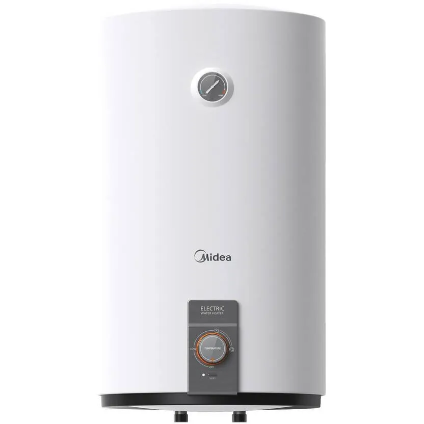 Midea Boiler electric Midea, seria Salute, model cilindric, volum 50L, control electronic, Supapa de siguranta de reducere a presiunii, protectie supraincalzire, Wifi