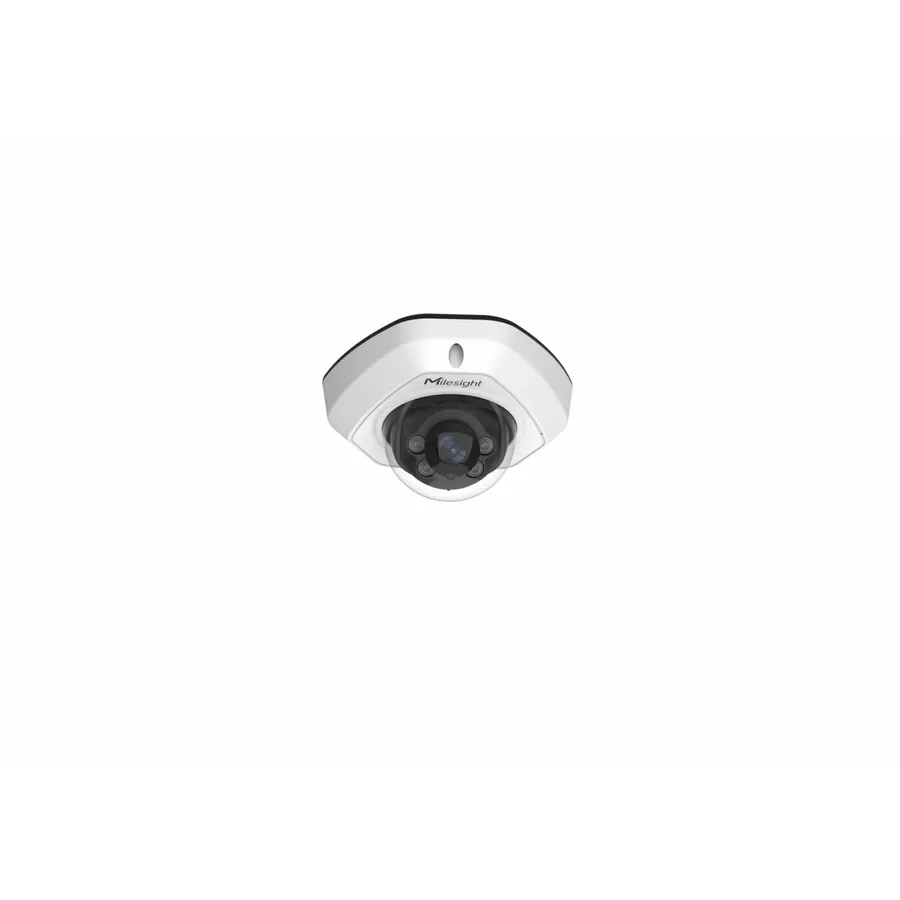 MILESIGHT&nbsp;TECHNOLOGY Camera de supraveghere pentru exterior Milesight, IP mini Dome, Distanta IR 30 m, Tip lentila fixa 2.8 mm, Rezolutie 8 Mpx, Microfon, PoE, Carcasa metal, Slot card SD, MS-C8173-PD