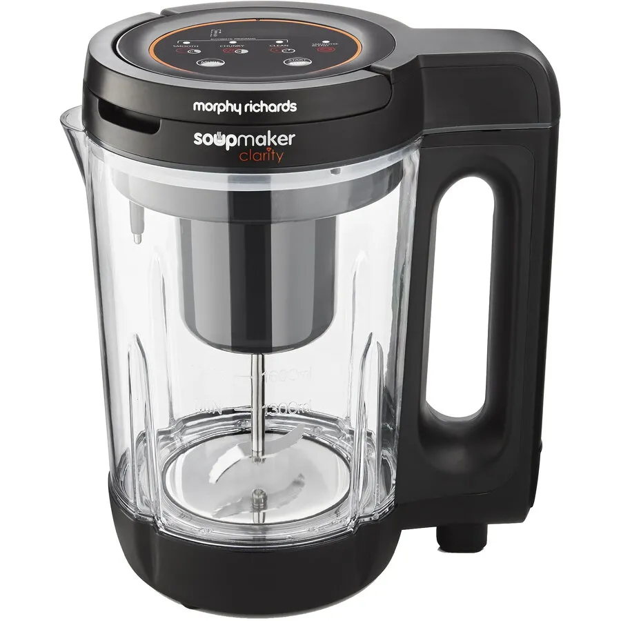 Morphy&nbsp;Richards Aparat preparat supa crema Morphy Richards 501050 , 1000 W ,1,6 L, 2 setari de supa si blender, transparent