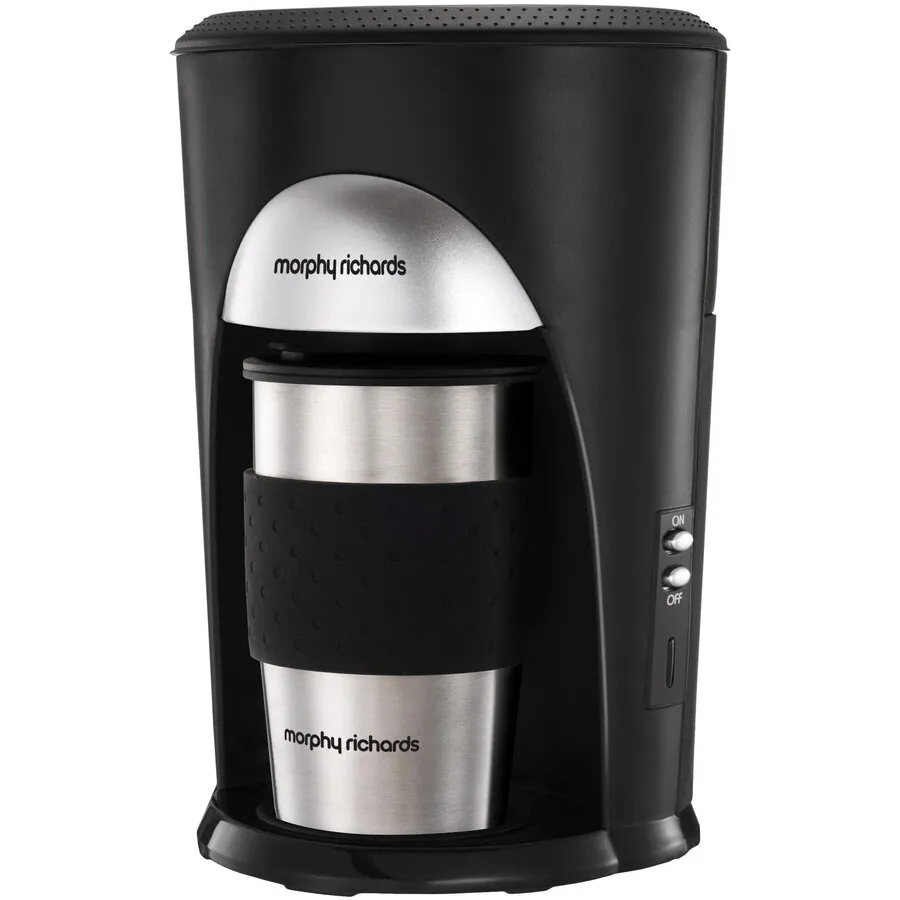 Morphy&nbsp;Richards Cafetiera Morphy Richards Coffee On The Go, 0.3l, Cana termica de calatorie, 500 W, Oprire automata, Negru-Argintiu