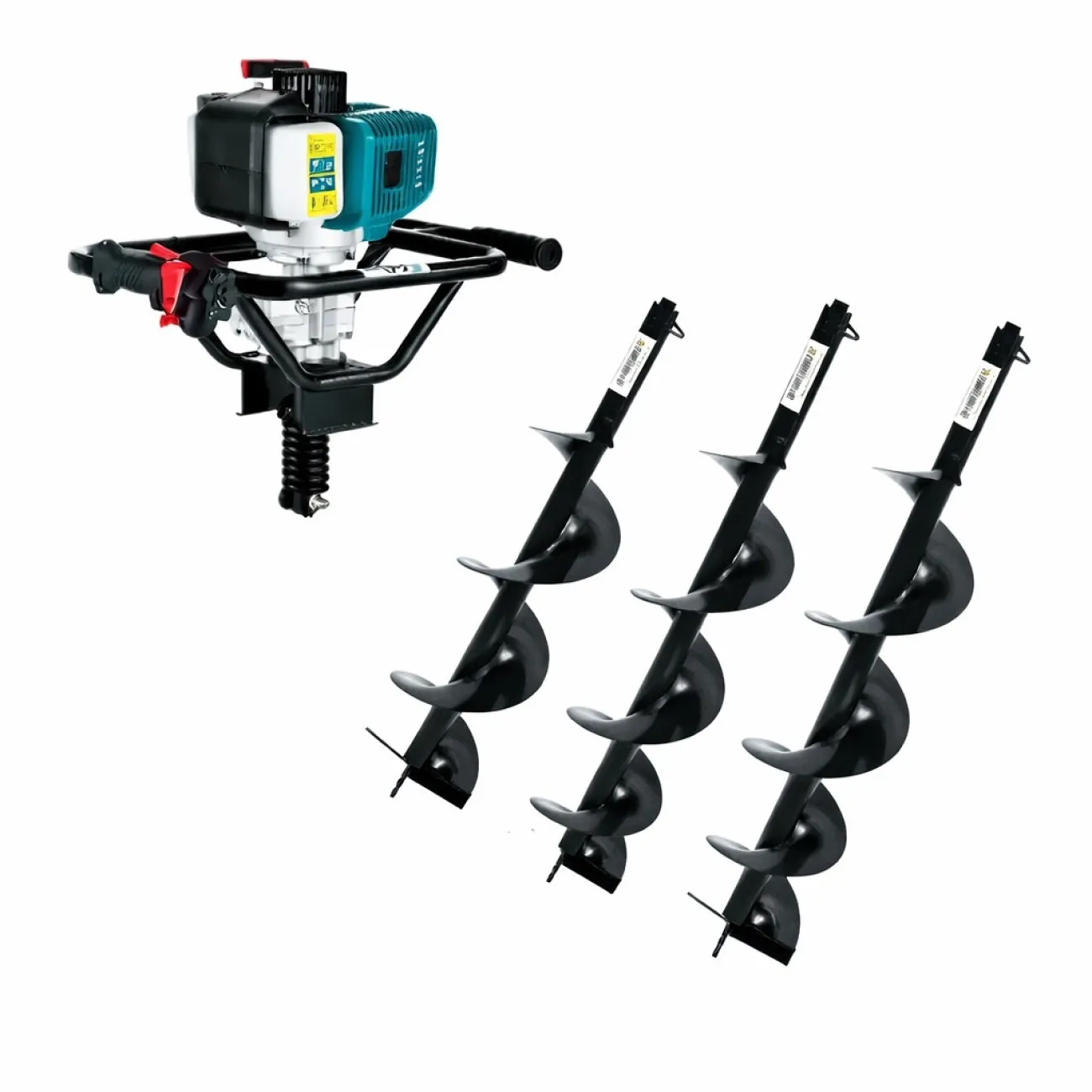 Motoburghiu - Foreza Pamant - Detoolz DZ-C308 - Putere 2CP, 8500 RPM, 52cc + 2 burghie 100, 200 si 300 mm