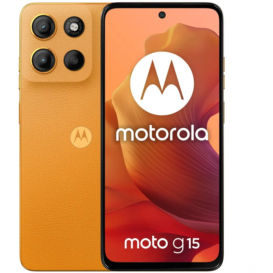 Motorola Telefon mobil Motorola moto g15, 6.72 inch, Dual SIM, 128GB, 4GB RAM, 5200 mAh, 4G, Sunrise Orange