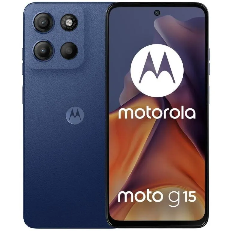 Motorola Telefon mobil Motorola Moto G15, Mediatek Helio G81 Extreme, 8GB RAM, 128GB, Dual SIM, Wi-Fi, 4G, Android 15, Albastru