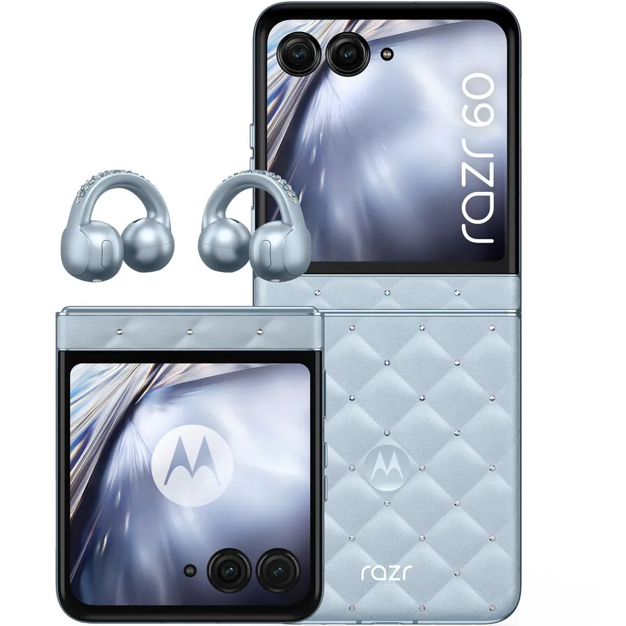 Motorola Telefon mobil Motorola razr 60 Swarovski, 6.9 inch - 3.6 inch, Dual SIM, 256GB, 8GB RAM, 5G, + Casti moto buds loop, Ice Melt