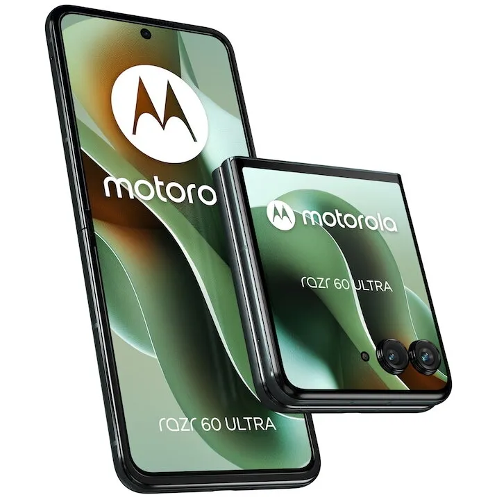 Motorola Telefon mobil pliabil Motorola razr 60 Ultra, Qualcomm Snapdragon 8 Elite, 16GB RAM, 512GB, Dual SIM, 5G, Android 15, Verde inchis