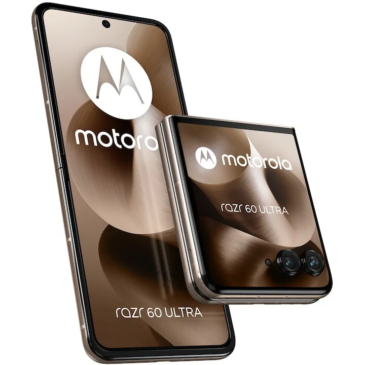 Motorola Telefon mobil pliabil Motorola razr 60 Ultra, Qualcomm Snapdragon 8 Elite, 16GB RAM, 512GB, Dual SIM, 5G, Android 15, Bej