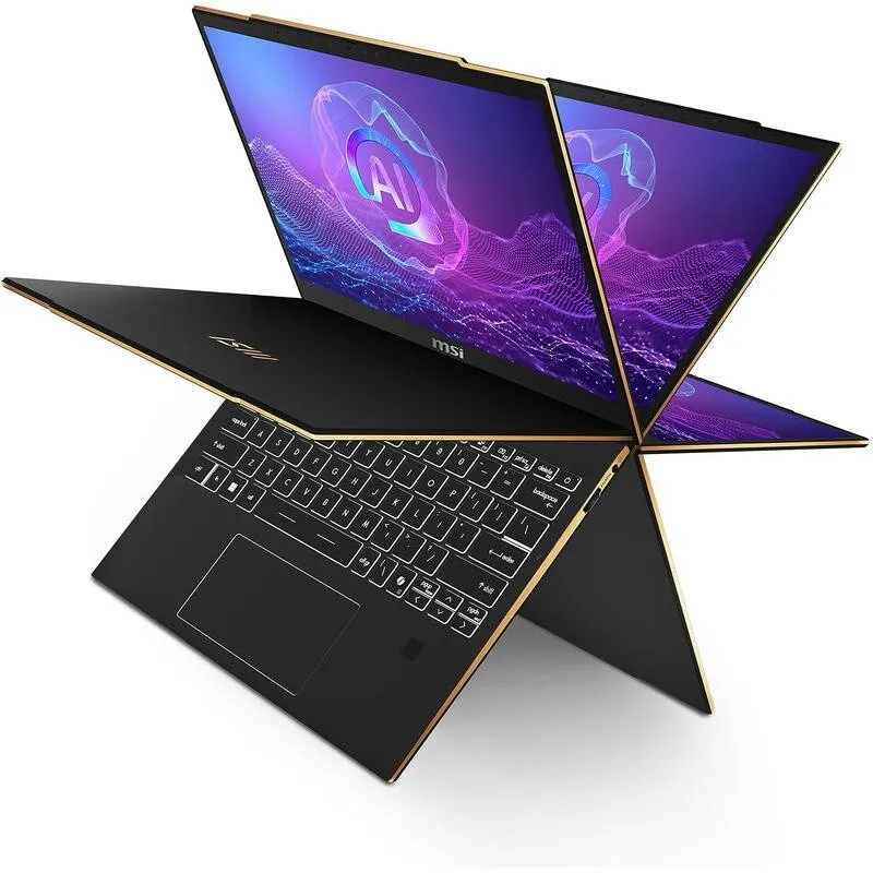 MSI Laptop 2 in 1 MSI Summit 13 AI+ Evo A2VMTG, Intel Core Ultra 7 258V, 13.3 inch FHD+ Touch, 32GB RAM, 1TB SSD, Windows 11 Home, Negru (INT Keyboard)