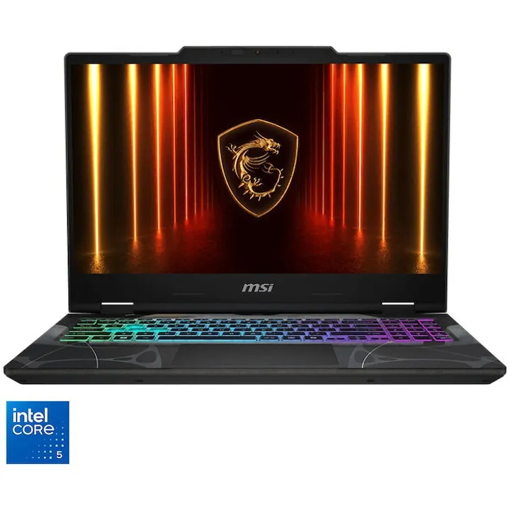 MSI Laptop Gaming MSI Cyborg 15 B2RWEKG-044XPL, Procesor Intel® Core™ 5 210H, Display 15.6'', IPS, Full HD, 144Hz, 16GB DDR5 RAM, 1 TB SSD, Placa video NVIDIA GeForce RTX 5050 8GB GDDR7, Windows 11 Home, Black