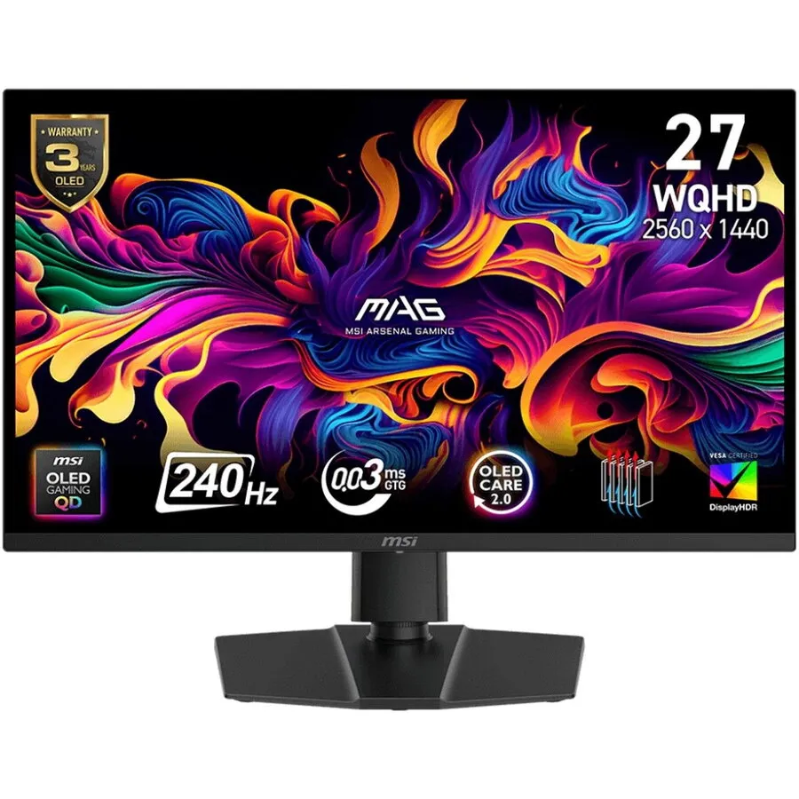 MSI Monitor gaming MSI MAG 273QP QD-OLED X24, 26.5, QHD, QD-OLED, 0.03 ms, 240Hz, Negru