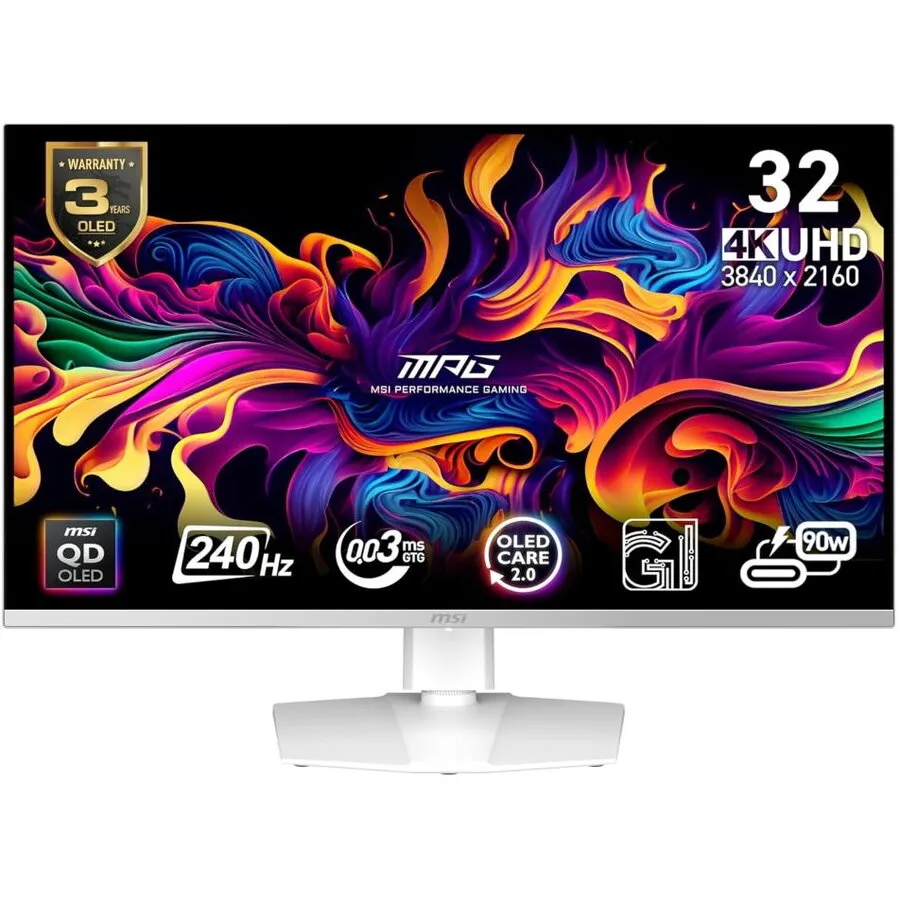 MSI Monitor Gaming QD-OLED MSI MPG 321URXW, 31.5 inch, UHD (3840 x 2160), HDMI, DisplayPort, 240 Hz, 0.03 ms, Alb