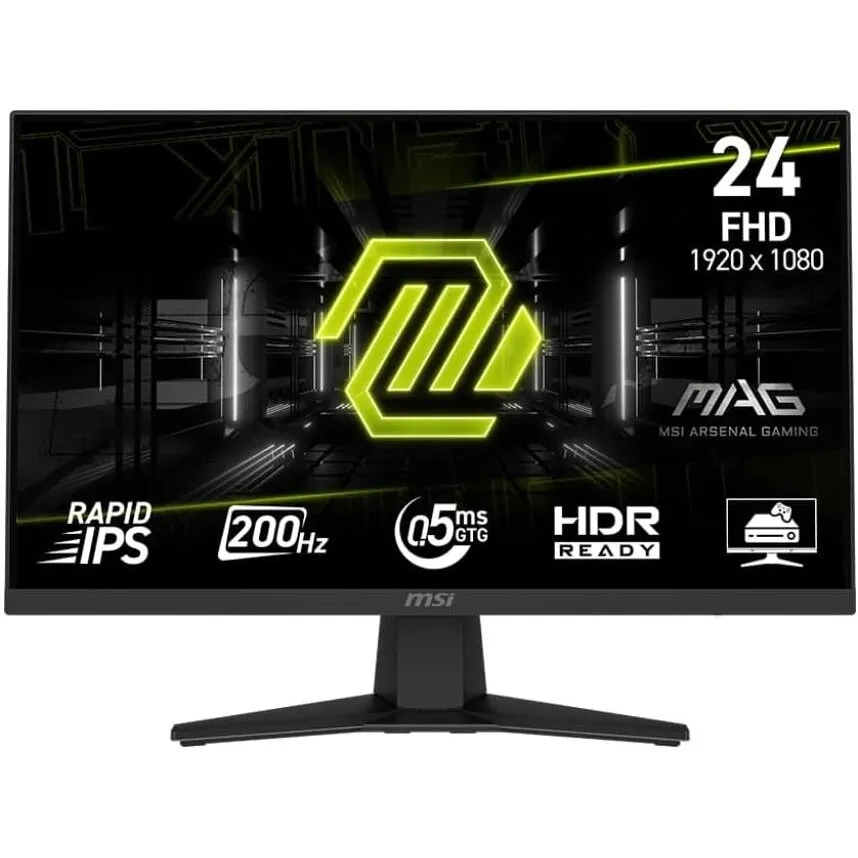 MSI Monitor Gaming Rapid IPS LED MSI MAG 244F, 23.8 inch, Full HD (1920 x 1080), HDMI, DisplayPort, 200 Hz, 0.5 ms, Negru