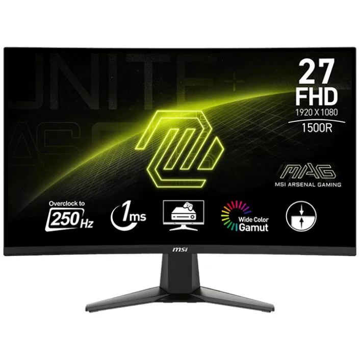 MSI Monitor LED MSI Gaming MAG 27C6X Curbat 27 inch FHD VA 1 ms 250 Hz HDR, Negru