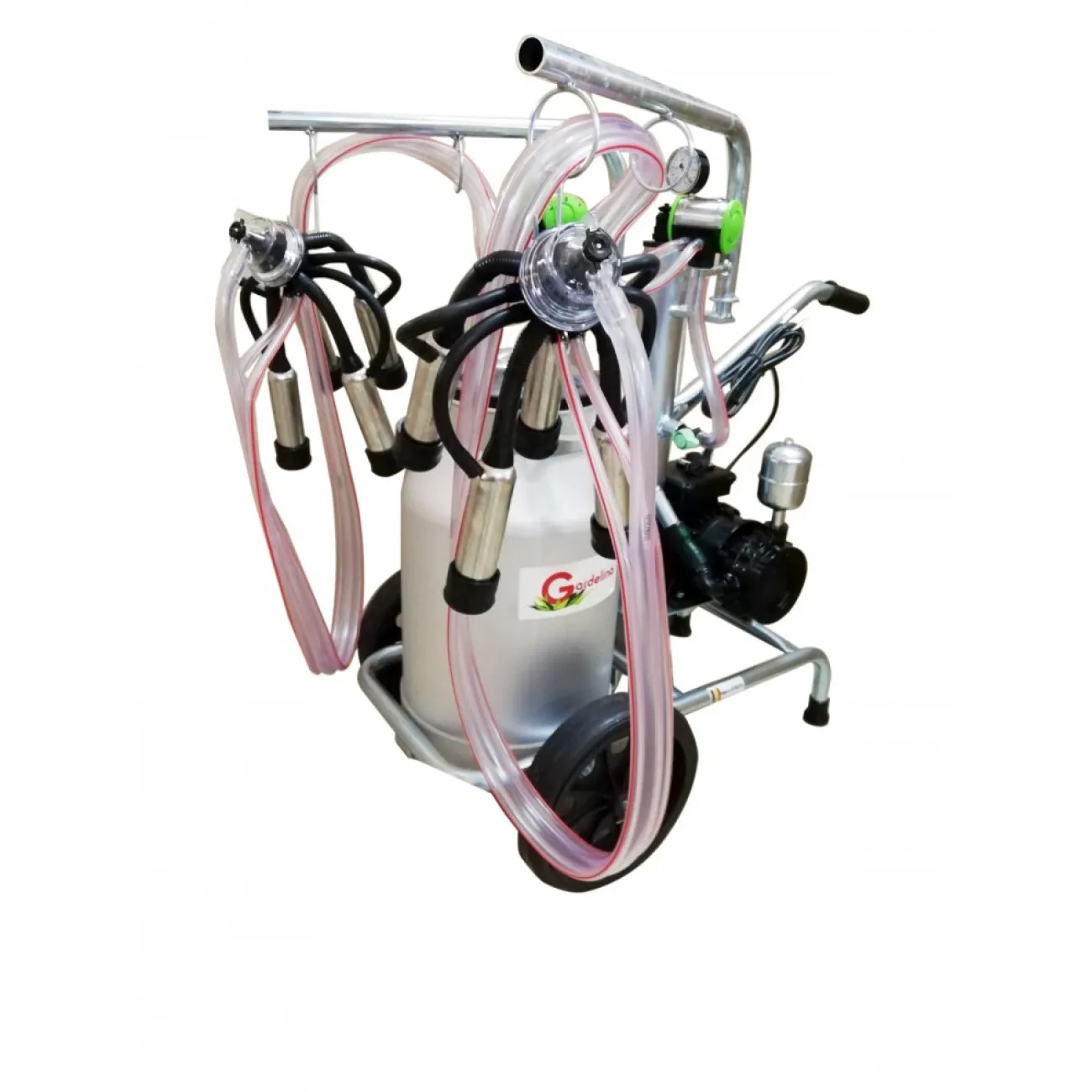 Mulgatoare Vaci Green Line 240 AL IC, 40L aluminiu, 2 posturi, 180 l/min, pahare inox, 16-20 bovine pe ora