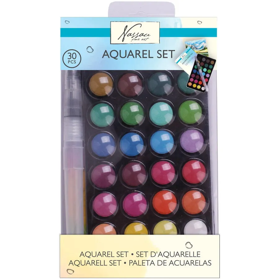 Nassau&nbsp;fine&nbsp;art Set 28 acuarele si pensula cu rezervor